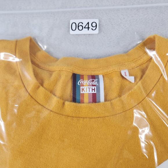 Kith x Coca-Cola Quinn Long Sleeve Pocket Tee Men's XXL Gold Cotton Jersey - Picture 15 of 15